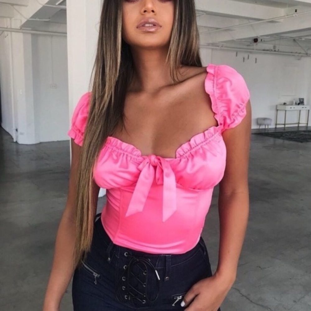 I AM GIA Naomi Bustier Top in Hot Pink Size Medium - Picture 1 of 9